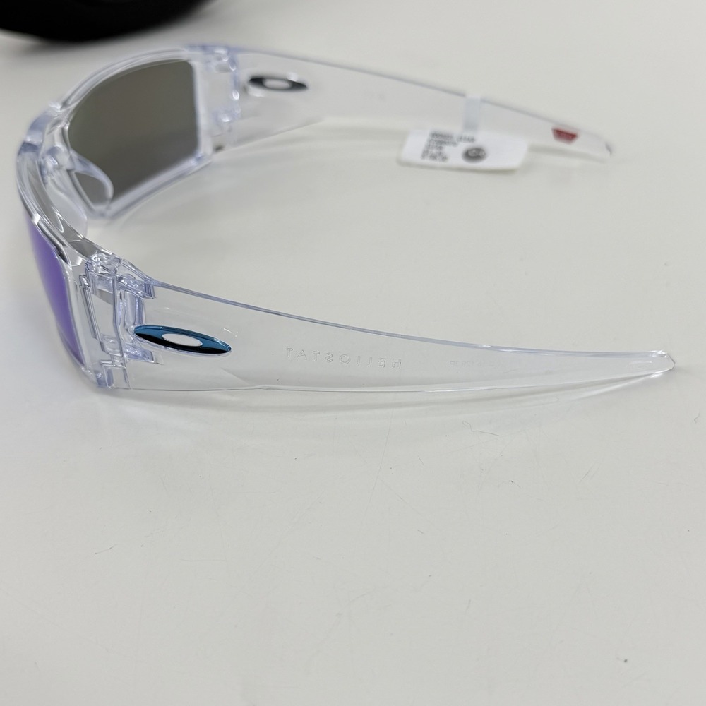 Oakley Sunglasses Heliostat OO9231-0761 Clear Frames Prizm Sapphire Lenses NEW - Picture 6 of 10